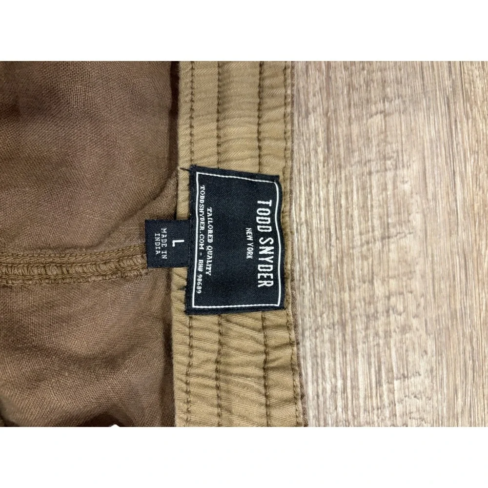 Todd Snyder Brown Utility Jogger Pants Mens Elastic Waist Cuffed Workwear Sz L